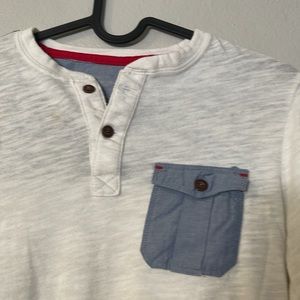 Abercrombie long sleeve white and blue top
